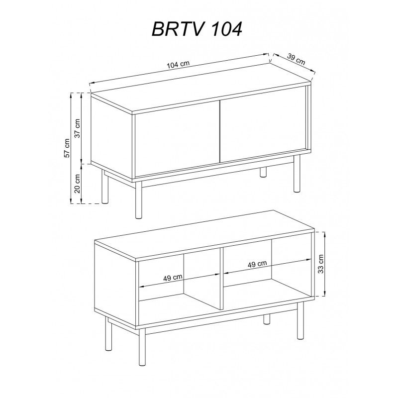 BASIC - wąska szafka RTV BRTV 104 3/9