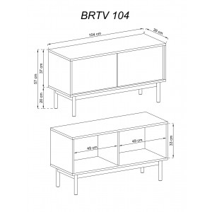 BASIC - wąska szafka RTV BRTV 104 3/9