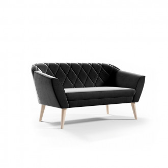 Sofa w aksamitnej tkaninie VIVA 2 - czarny / R100