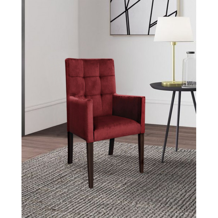 Krzesło fotelowe z pikowanym oparciem Carol czerwone