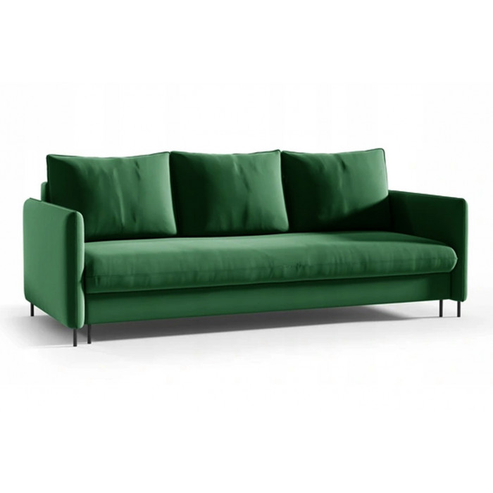 Sofa tapicerowana z funkcja spania BELISSA - zielony / R38