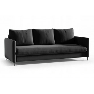 Duża sofa w aksamitnej tkaninie BELISSA - czarny / R100