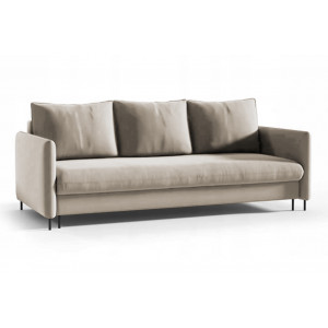 Nowoczesna sofa BELIS z funkcją spania - ciemny beż / R16