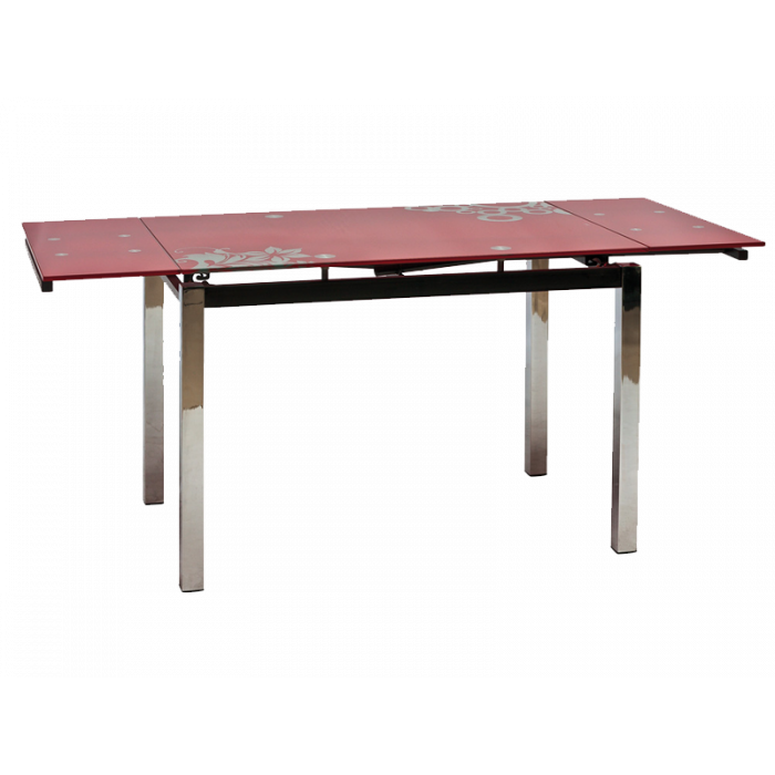 Stół gd017 czerwony/chrom 110(170)x74