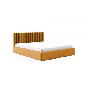 FAME łóżko tapicerowane do sypialni / miodowe / R41