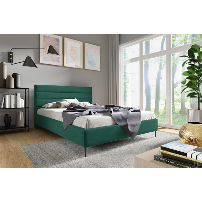 Łóżko tapicerowane SARA / zielony / R38
