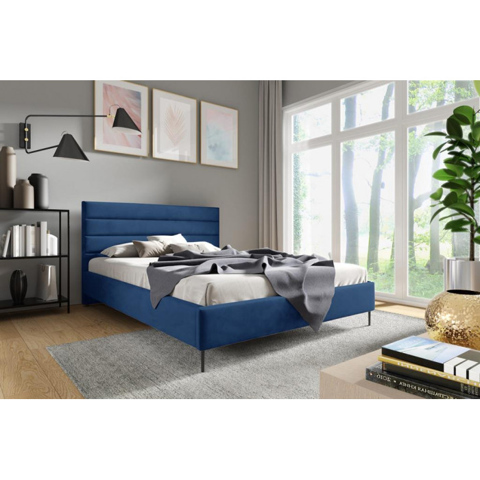 Łóżko tapicerowane SOFIA / niebieski / R81