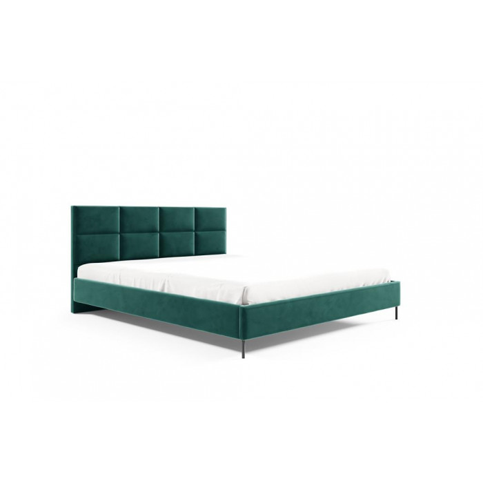 Łóżko tapicerowane WIKI / zielony / nóżki czarne / R38