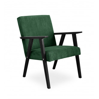 Fotel tapicerowany LISEK - PRL / zielony noga czarna