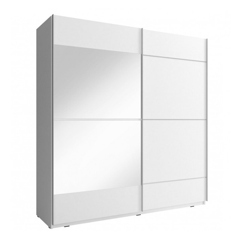 Przesuwna biała szafa z lustrem MIKA IV - szerokość 150cm