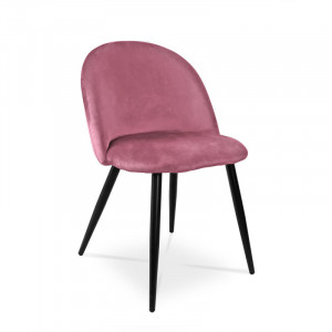 Eleganckie krzesło tapicerowane SOLO - antyczny róż / noga czarno-złota