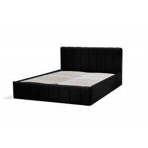 Tapicerowane łóżko do sypialni NINA / czarny / R100