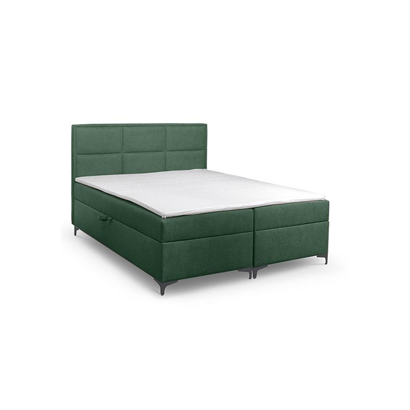Dwuosobowe łóżko kontynentalne z topperem do sypialni - 120x200 z opcją wyboru rozmiaru VADUZ zielony