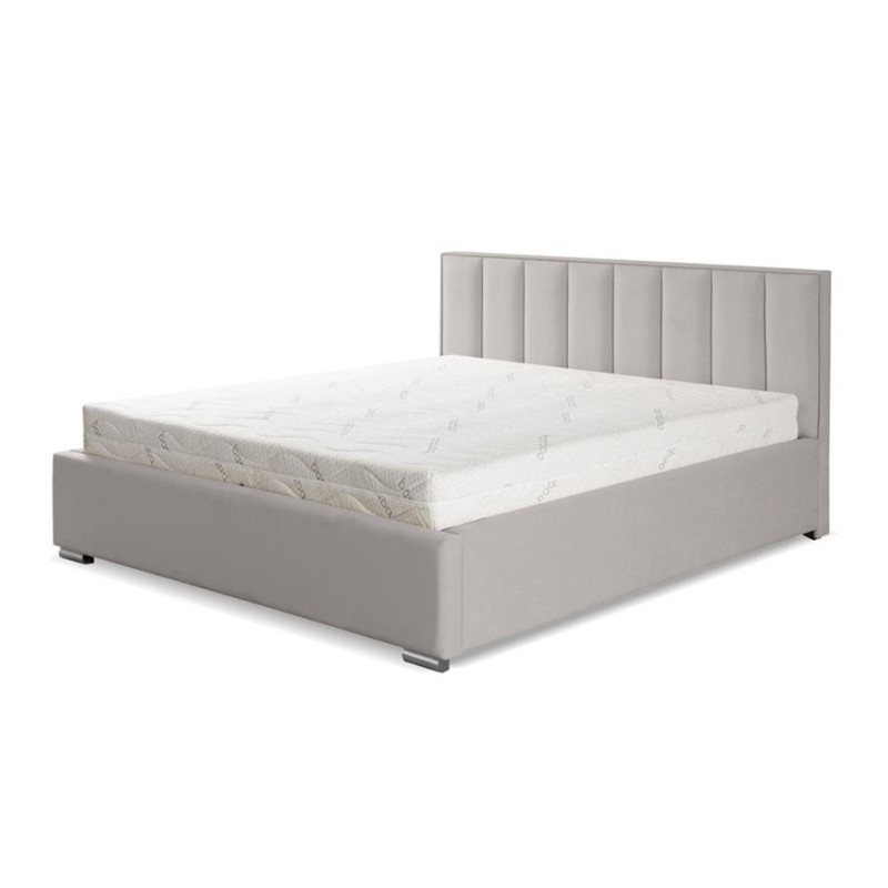 Eleganckie łóżko z stelażem do sypialni - 120x200 z opcją wyboru rozmiaru HUGO beżowe