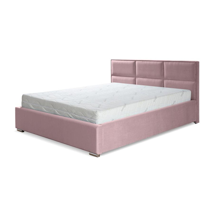 Gładkie łóżko z stelażem do sypialni - 120x200 z opcją wyboru rozmiaru IMBIR różowy