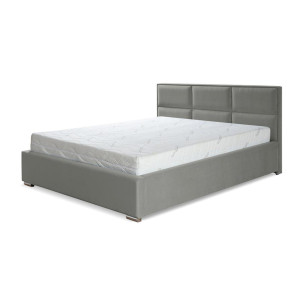 Gładkie łóżko z stelażem do sypialni - 120x200 z opcją wyboru rozmiaru IMBIR szary 1/9