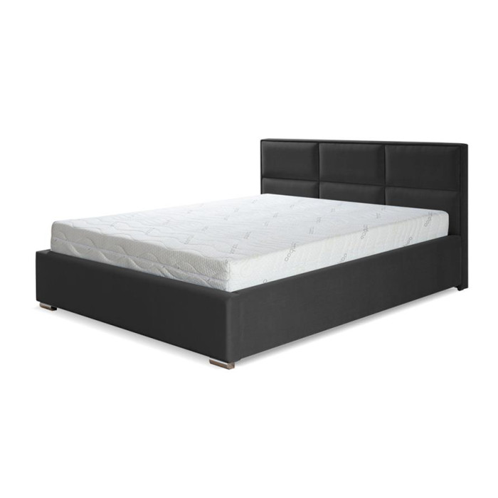 Gładkie łóżko z stelażem do sypialni - 120x200 z opcją wyboru rozmiaru IMBIR czarny