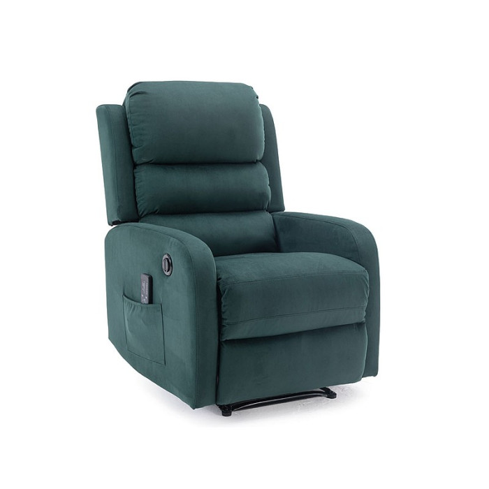Fotel rozkładany pegaz m (funkcja masażu) velvet zielony bluvel 78