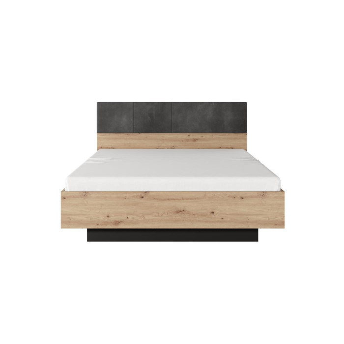 Drewniane łóżko AMARA z pojemnikiem na pościel 160x200 dąb artisan/antracyt 4