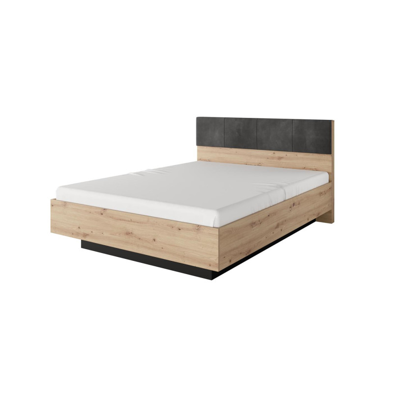 Drewniane łóżko AMARA z pojemnikiem na pościel 160x200 dąb artisan/antracyt 1/9