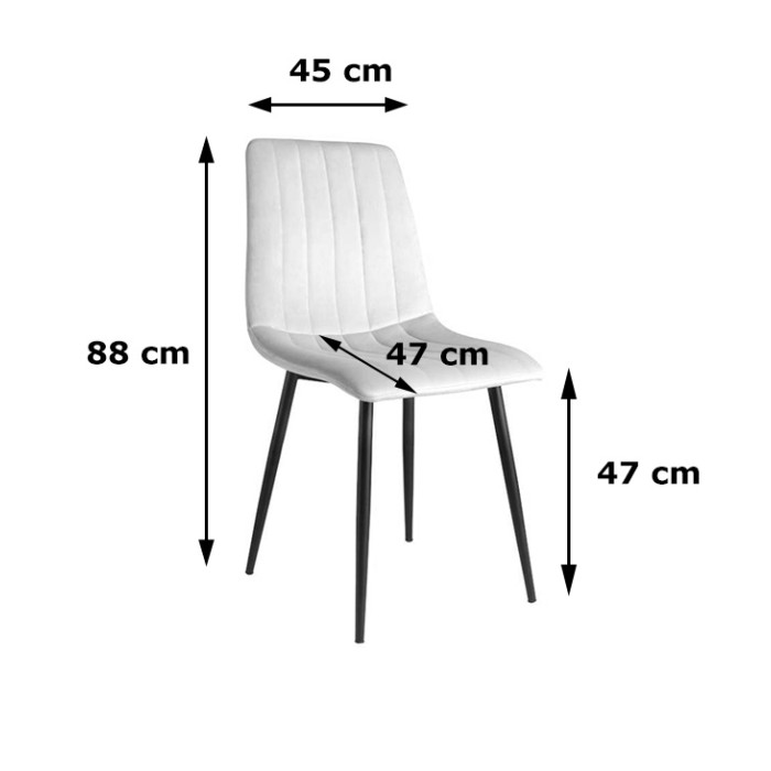 Eleganckie krzesło tapicerowane TUX czarny / noga czarna 555
