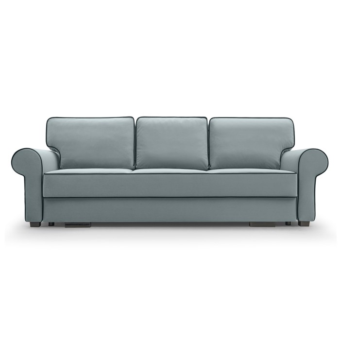 Sofa z ozdobnymi przeszyciami TIAGO / MATT VELVET85+99 szary+czarny