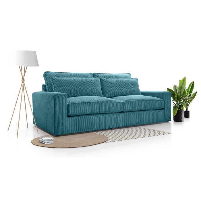 Sofa z wygodnym siedziskiem CHANEL / LINCOLN75 turkusowy 2