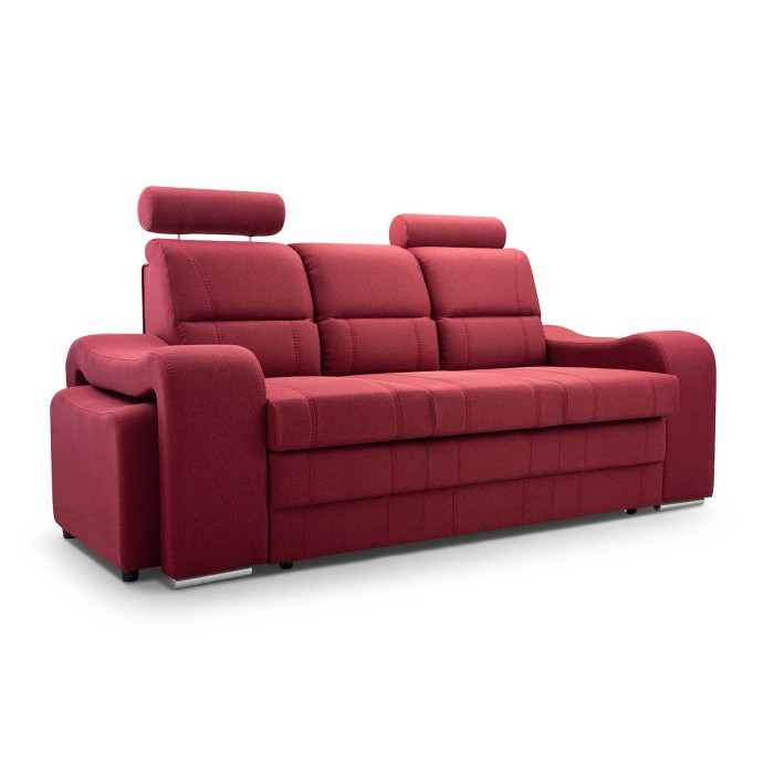Rozkładana sofa z pufami POGO / MALMO63 bordowy