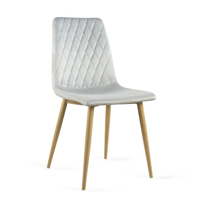 Krzesło tapicerowane VERSO jasnyszary / noga dąb