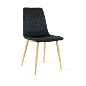 Krzesło tapicerowane VERSO czarny / noga dąb