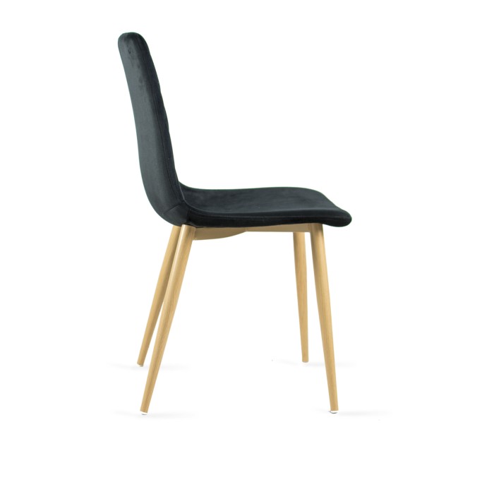 Krzesło tapicerowane VERSO czarny / noga dąb
