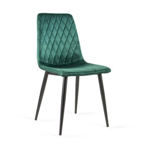 Zestaw 4 krzeseł tapicerowanych VERSO zielony / noga czarna 2/9
