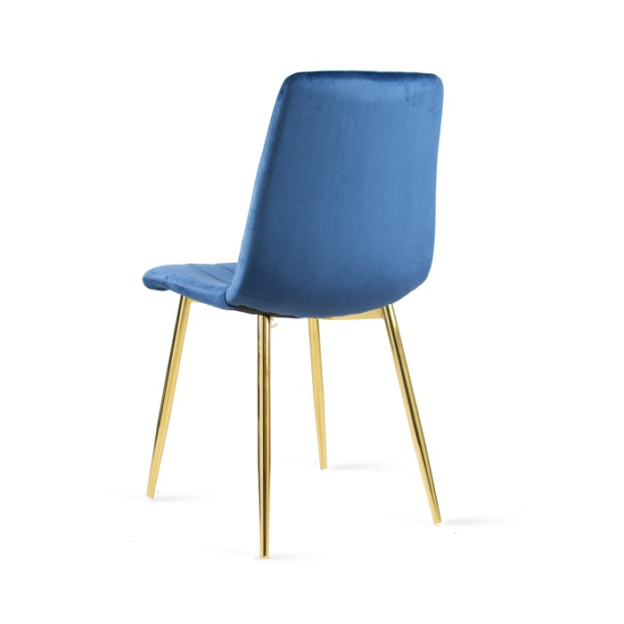 Praktyczne Krzesło tapicerowane TUX granatowy / złota noga 3