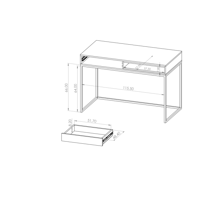 Klasyczne biurko OLIVIER / biały + dąb artisan 3