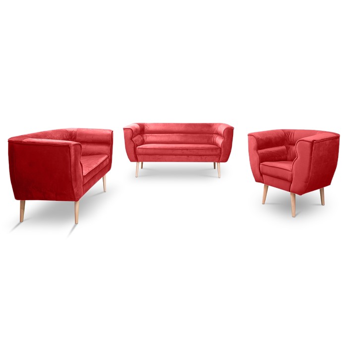 Sofa trzyosobowa w stylu skandynawskim MARO / MG2232 czerwony 2