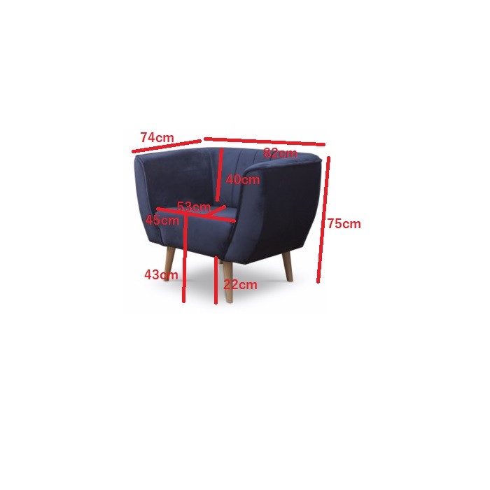 Fotel z przeszyciami w stylu skandynawskim PIK 1 / MON70 błękitny 3