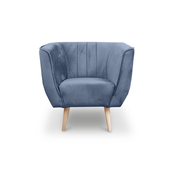 Fotel z przeszyciami w stylu skandynawskim PIK 1 / MON70 błękitny