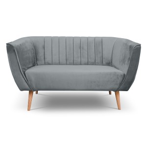 Sofa dwuosobowa z przeszyciami w stylu skandynawskim PIK 2 / MON84 jasny szary