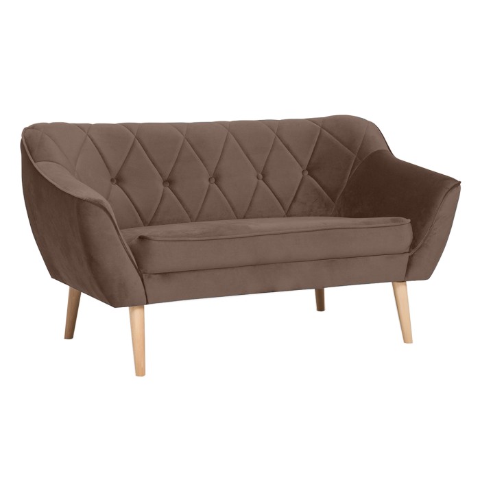  Sofa w stylu skandynawskim z przeszyciami CARO 2 / MG2205 Czekoladowy