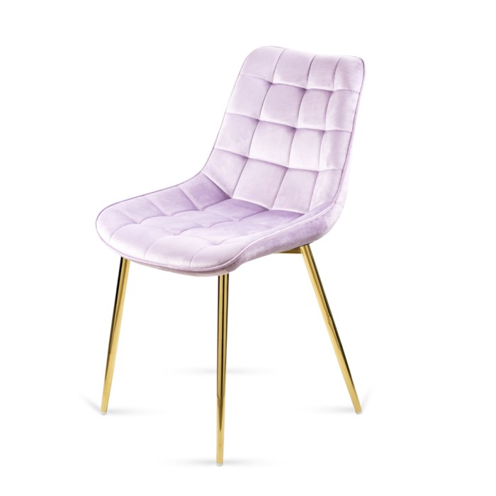Krzesło BELLA różowe / noga złota