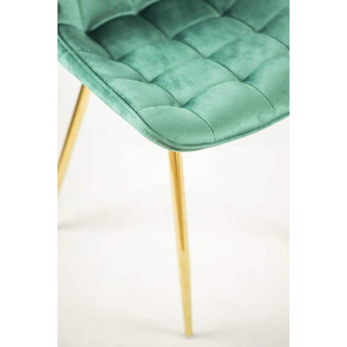 Krzesło BELLA zielone / noga złota