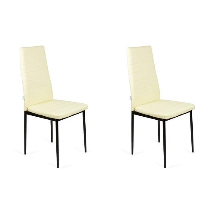Zestaw 2 Krzeseł tapicerowanych FADO beżowe + noga czarna