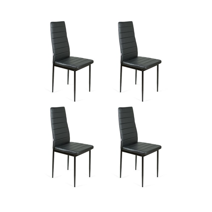 Zestaw 4 Krzeseł do jadalni FADO czarne + noga czarna