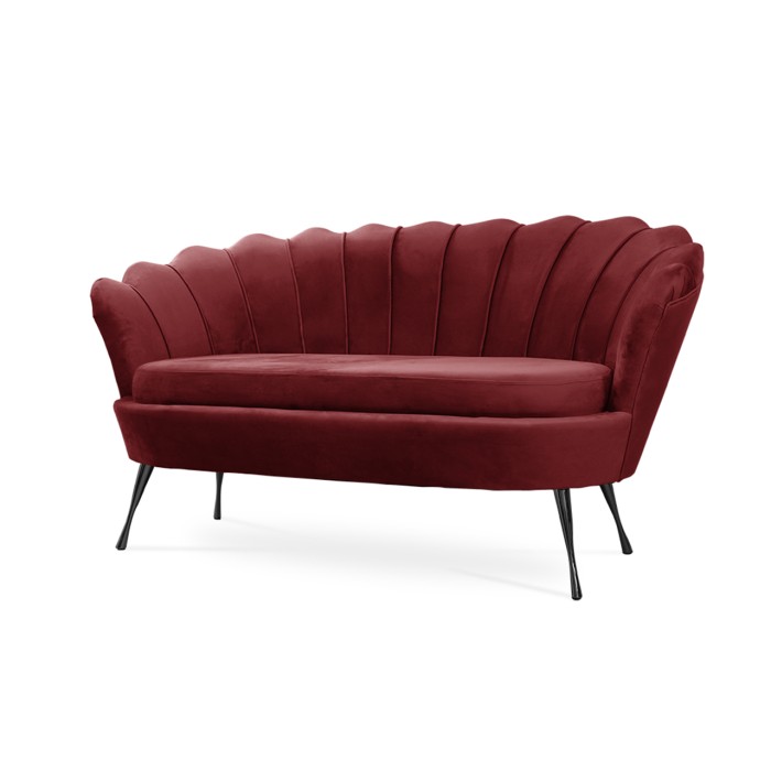 Sofa tapicerowana do salonu Muszelka / czerwona