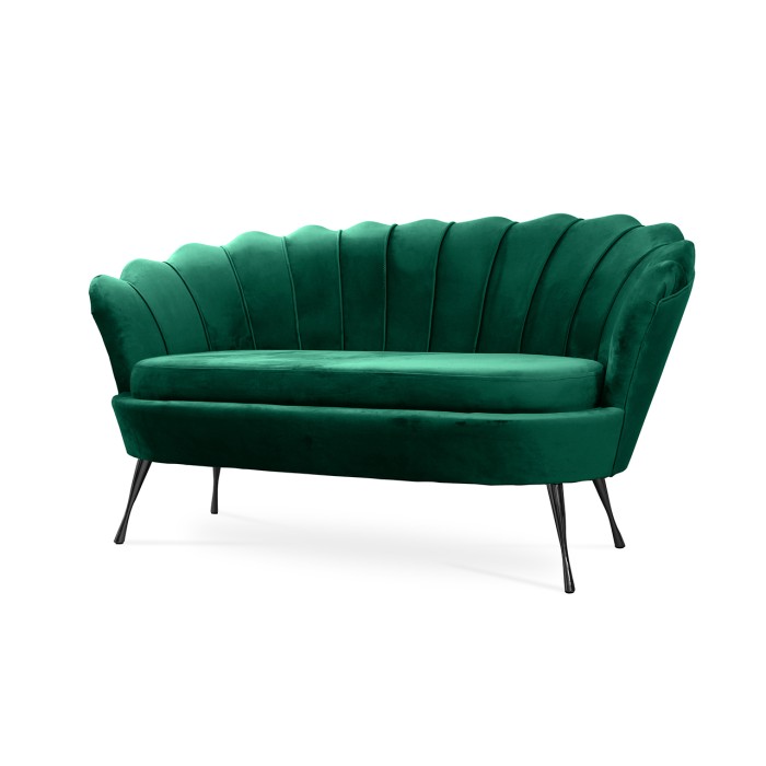 Elegancka sofa Muszelka do salonu / zielona