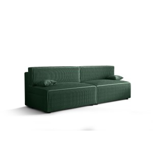 Duża sofa z funkcją spania sztruksowa CORDU 262 cm Zielona 1/9