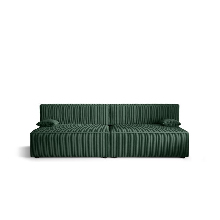 Duża sofa z funkcją spania sztruksowa CORDU 262 cm Zielona
