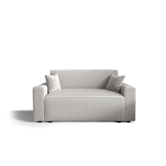 Sofa z funkcją spania z boczkami sztruksowa CORDU BIS Brudna biel