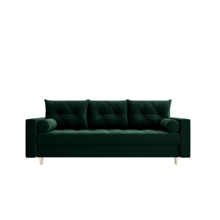 Pikowana sofa z funkcją spania CANDY Zielona
