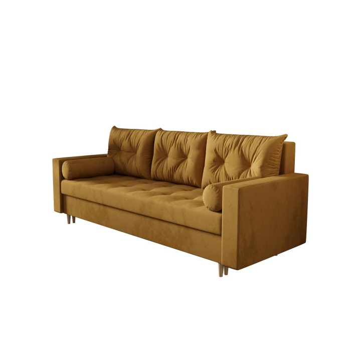 Pikowana sofa z funkcją spania CANDY Miodowa
